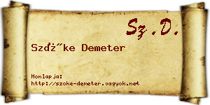 Szőke Demeter névjegykártya